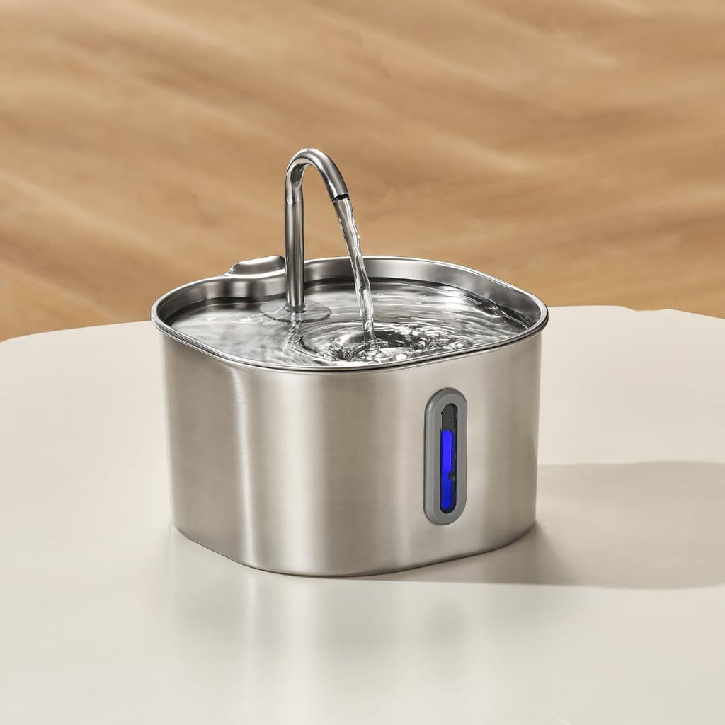 KittySpout Stainless Steel Cat Water Fountain Automatic Drinking Fountain, Quiet Circulating Water Bowl, Dishwasher Safe