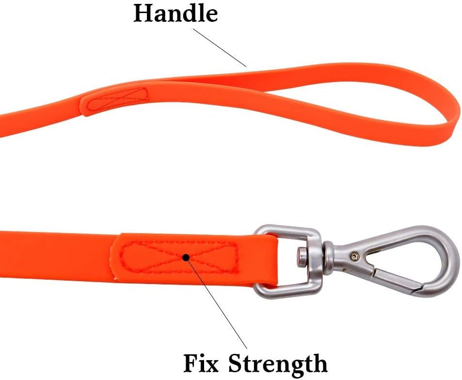 Waterproof Dog Training Leash 50FT 30FT 15FT 10FT 5FT Heavy Duty Recall Long Lead for Large Medium Small Dogs (30FT, Ora