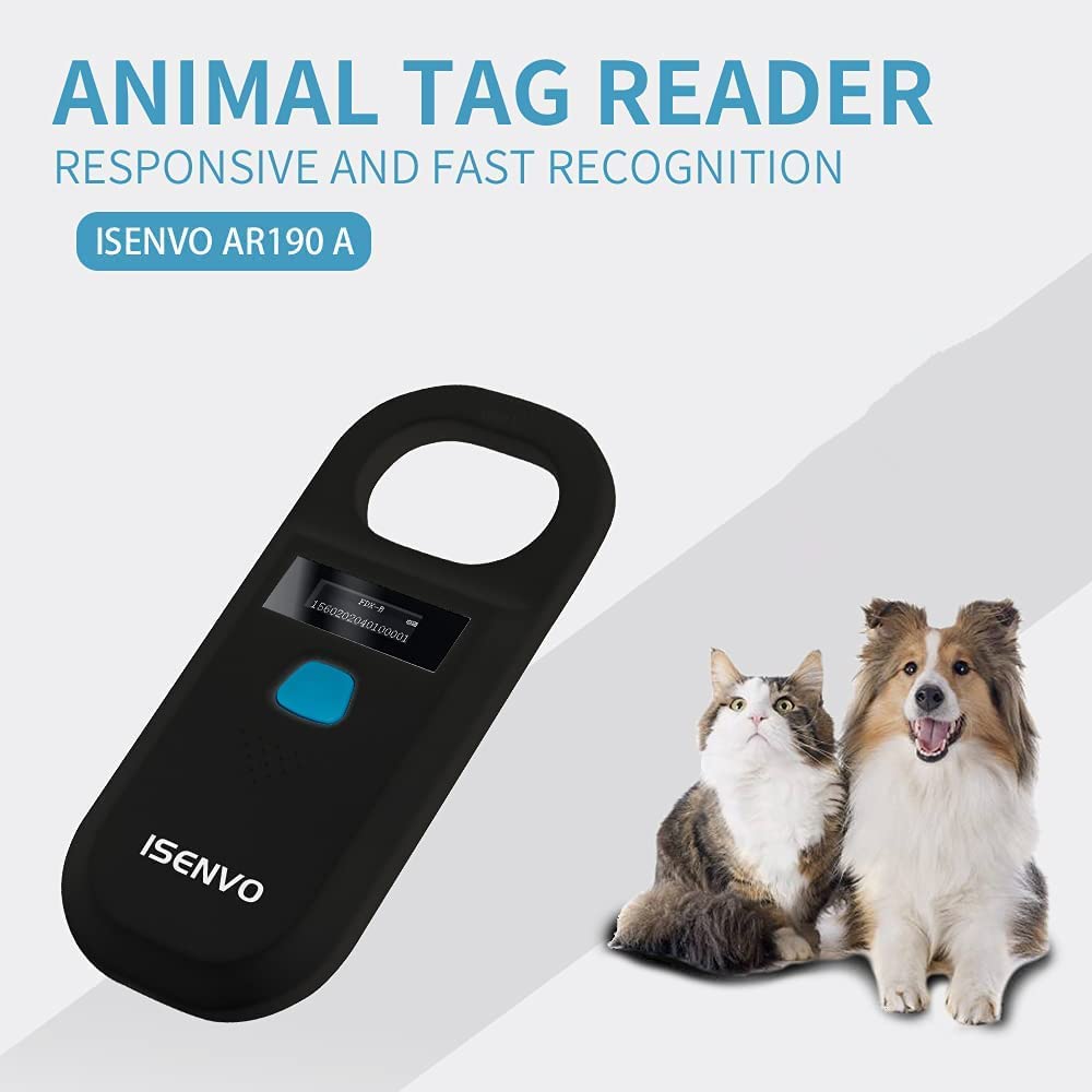 ISENVO Pet Microchip Scanner, 15 Digit Pet Chip Scanner, Rechargeable(190A)