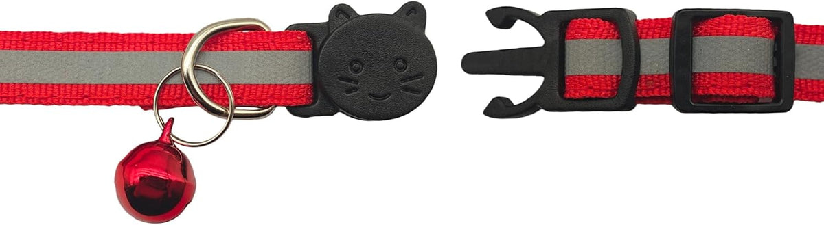 14 Pack Breakaway Cat Collar with Bell, Reflective Kitten Collar for Girl Boy Cats, Safety Buckle Adjustable 7.5-12.5 In