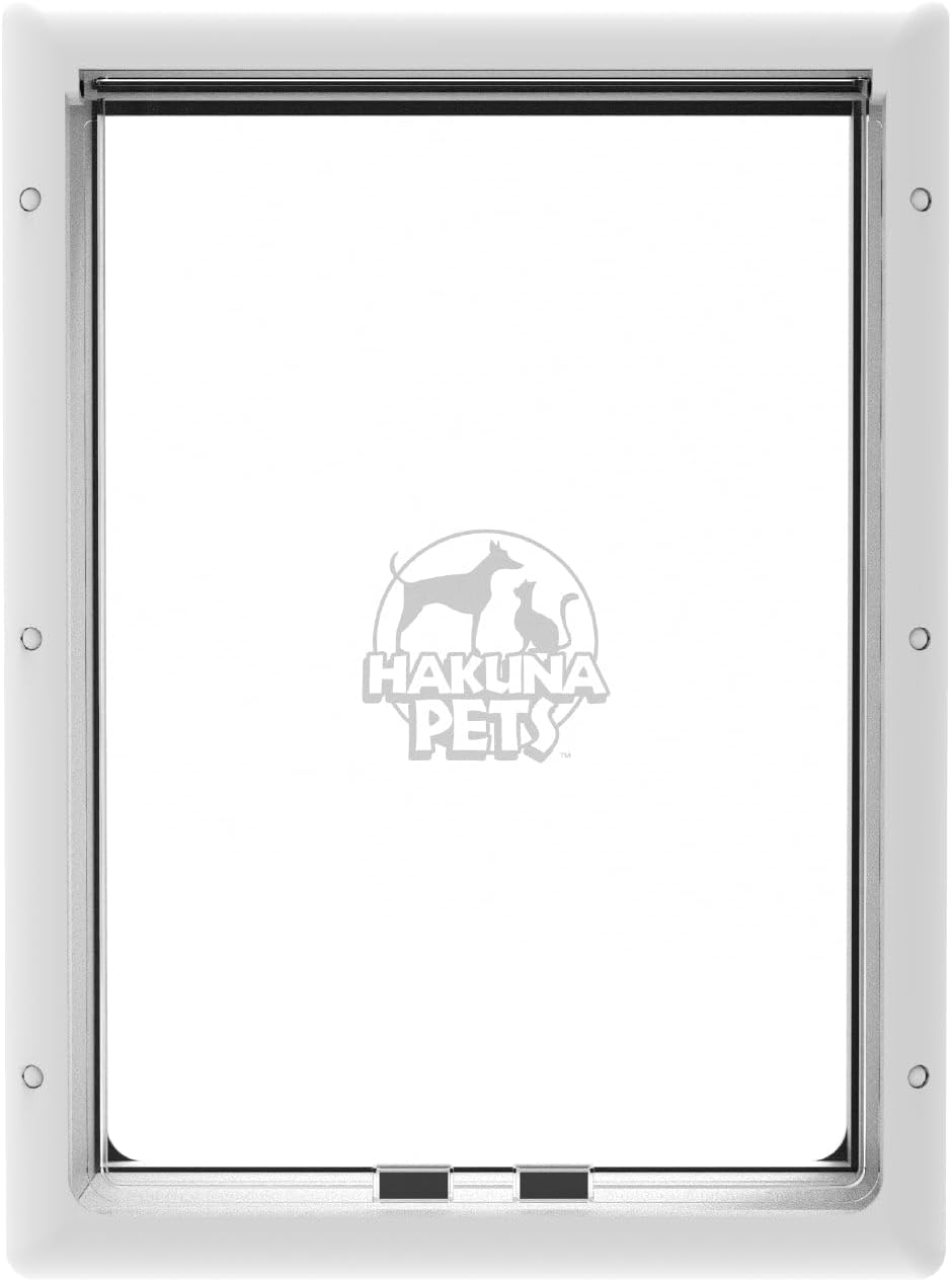 Hakuna Pets Essential Pet Door for Screens, Doors and Walls up to 2.17" Thick, for Dogs and Cats up to 11 lbs, Small, Wh