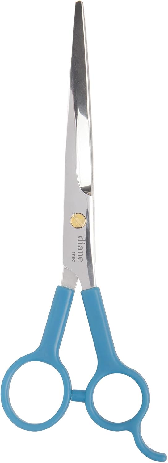 Diane Curved Point-Tip Pet Shear, 6.5-Inch Stainless Steel Hair Cutting Scissors for Precision Trimming, Facial Hair, Pa