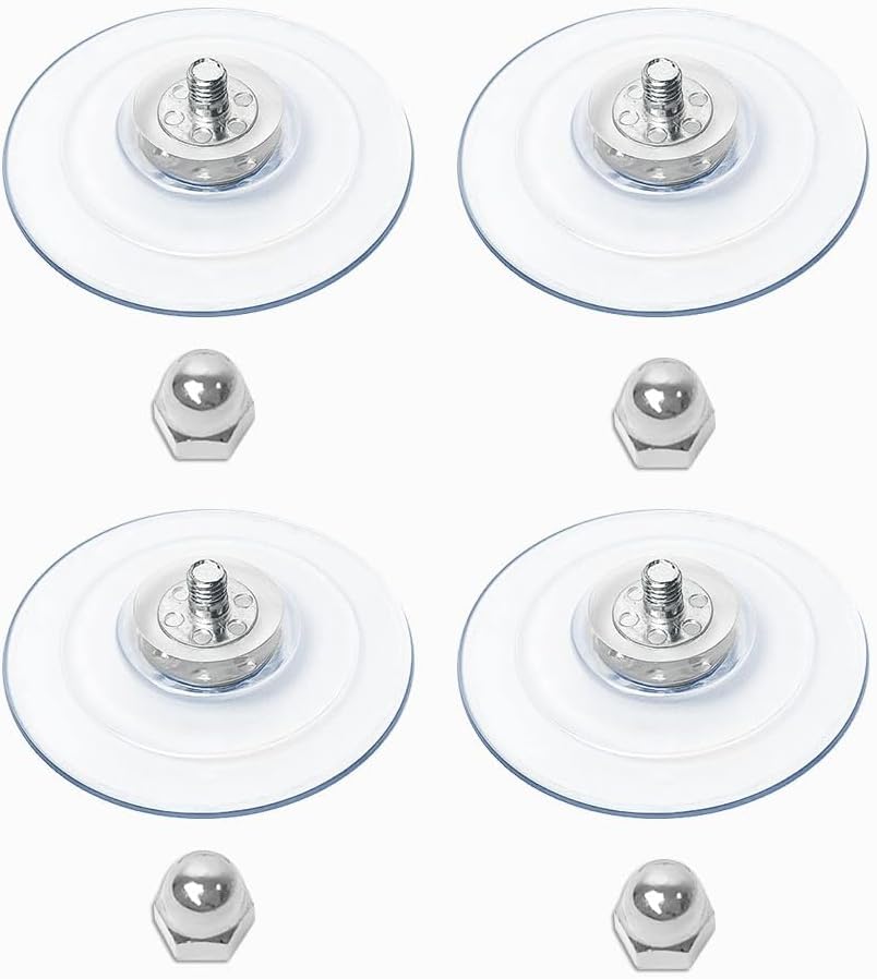 AMOSIJOY 4 Pack Cat Window Perch Strong Replacement Suction Cups with Screw