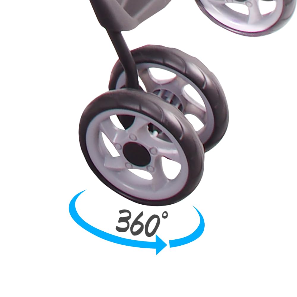 Full-Window pet Stroller 4 Wheels for Cats & Dogs, with Storage Basket,Cup Holder, Travel Puppy/Cats Stroller.