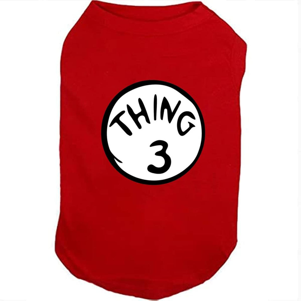 Dog Shirts for Pet Clothes Soft Breathable Puppy Shirts Pop Culture Thing 1 to Thing 9 Printed Pet T-Shirt (RED-2, Small