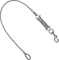 Chew Proof Steel Cable Standard Dog Leash with Spring, Black, 24IN/60CM
