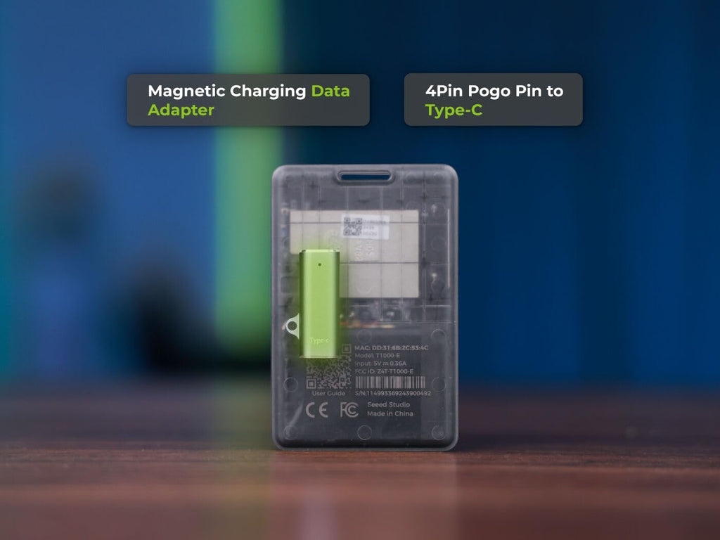SenseCAP T1000-E Meshtastic Tracker + USB-C Charging & Data Adapter Bundle
