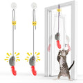 FYNIGO Self Play Cat Toys,2 Pack Door Hanging Cat Mouse Toy with Squeaky Sound,No Batteries Required,Interactive Cat Enr