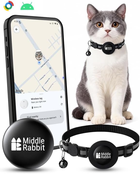 GPS Tracker for Cats, Cat Tracker Collar, Android Only