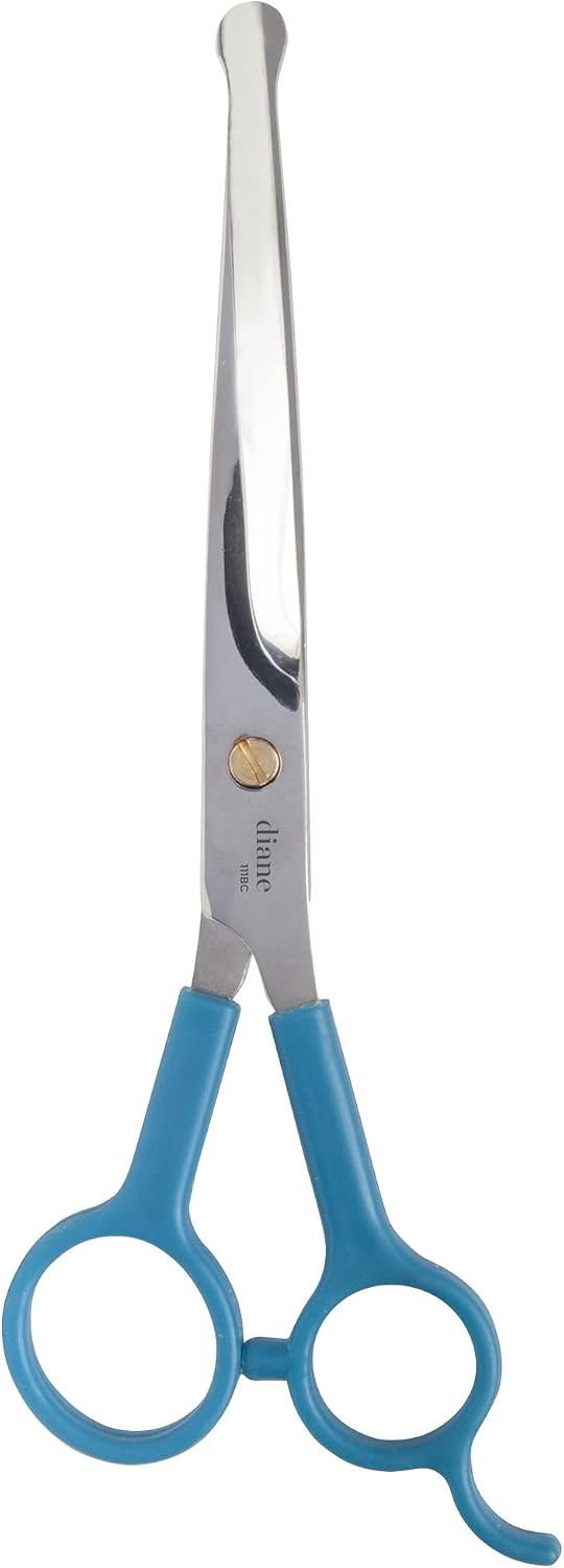 Diane Curved Point-Tip Pet Shear, 6.5-Inch Stainless Steel Hair Cutting Scissors for Precision Trimming, Facial Hair, Pa