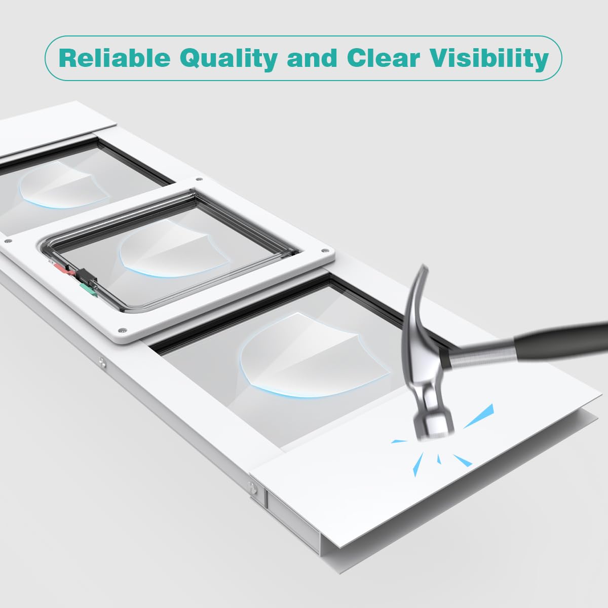 Aluminum Cat Door for Windows - Adjustable to Fit Window Width 32"-36"