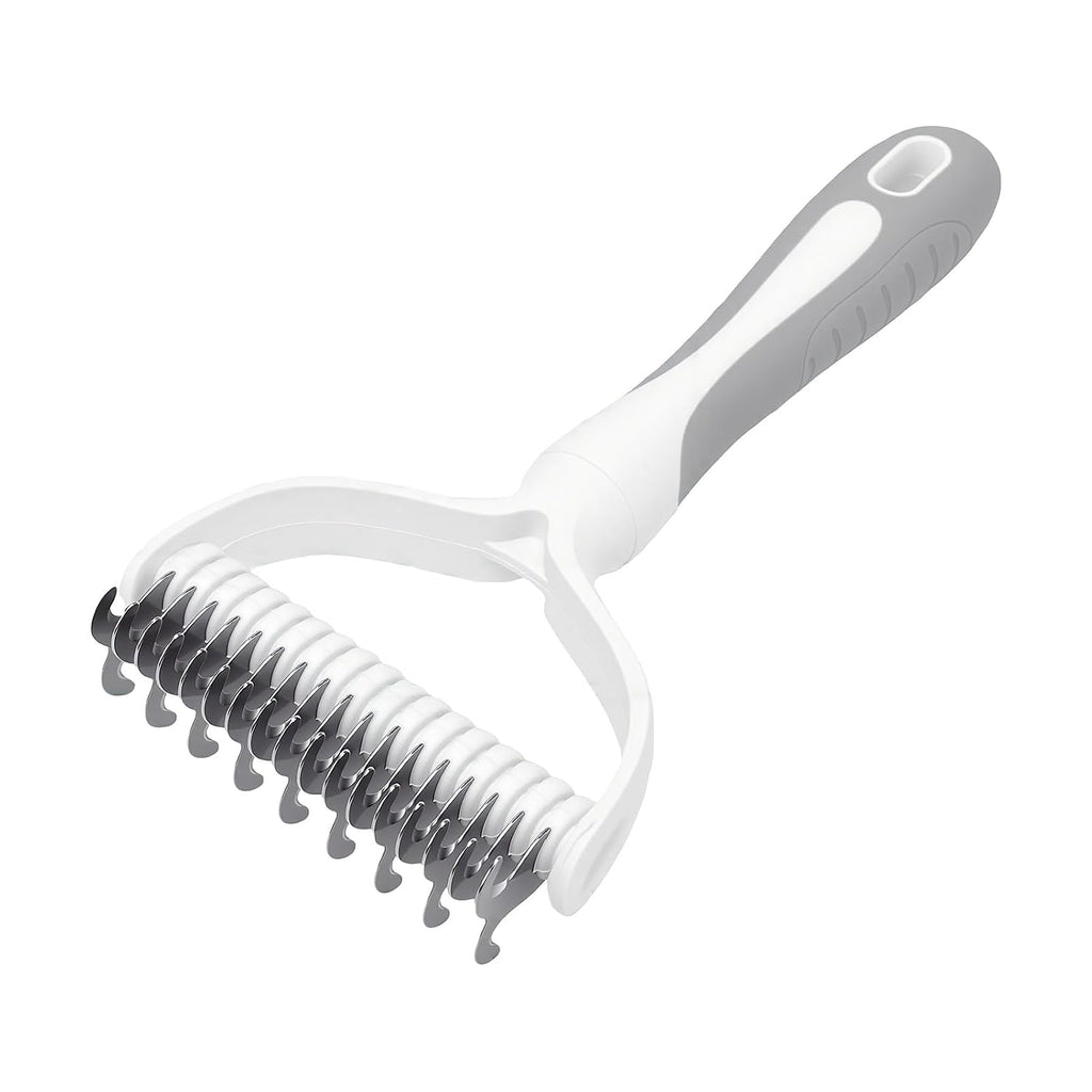 GLOGLOW Lightweight Ergonomic Grooming Brush for Backyard Shedding (Grey)