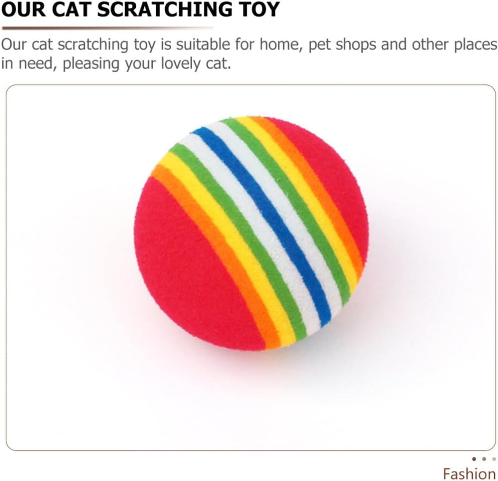 Uonlytech 5pcs Rainbow Cat Balls Elastic Eva Foam for Cats, Home Use