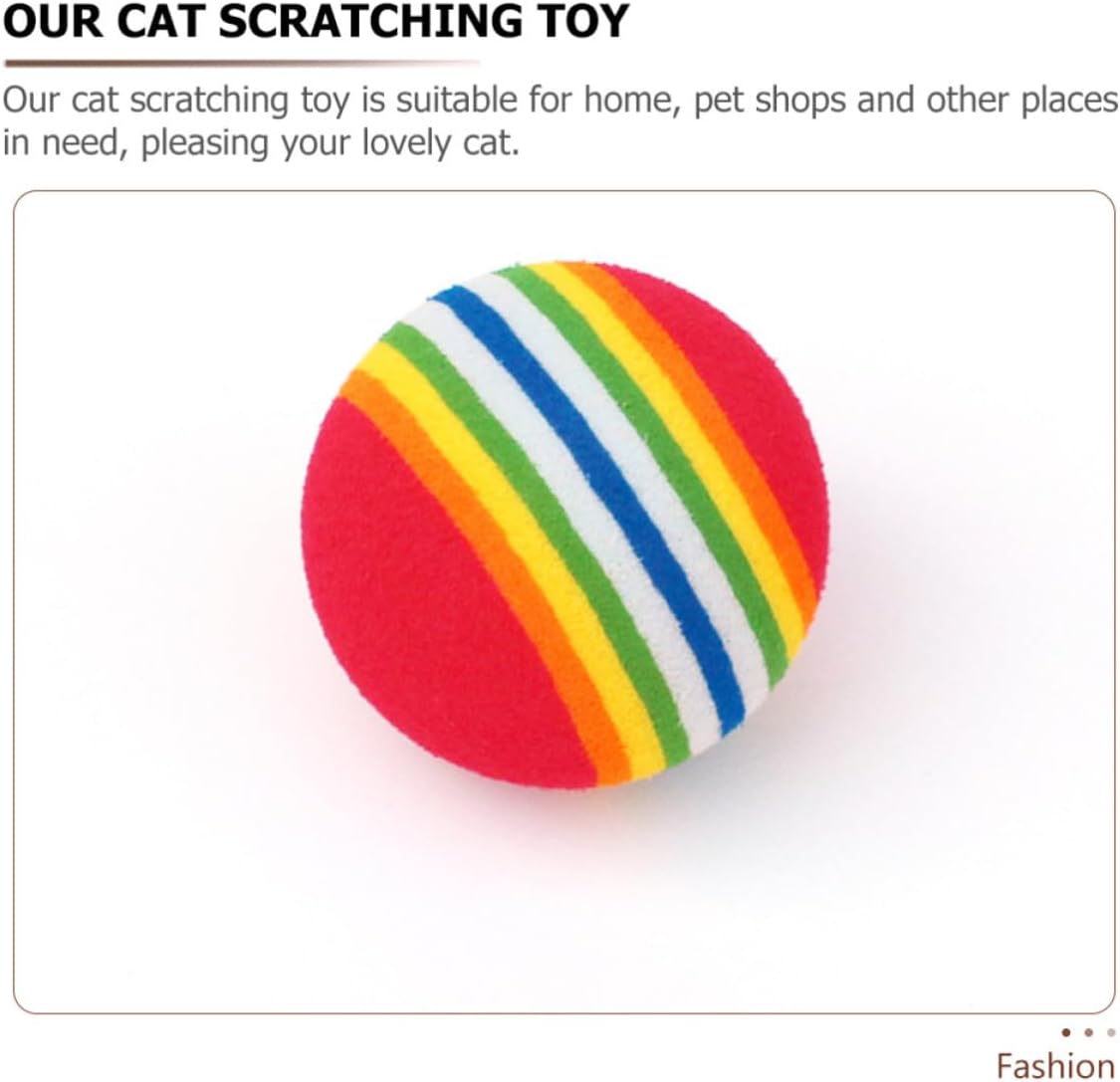 Uonlytech 5pcs Rainbow Cat Balls Elastic Eva Foam for Cats, Home Use