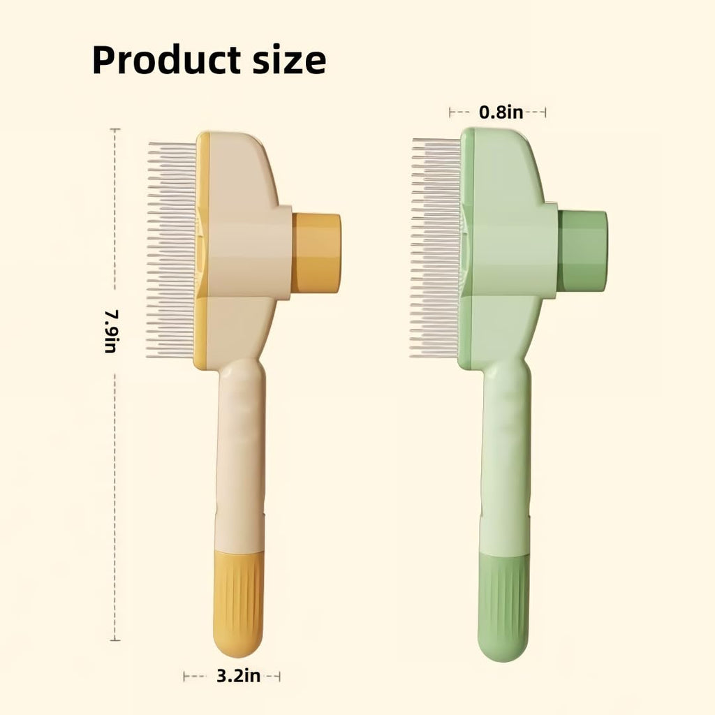 TemApex 2PCS Pet Comb for Dogs & Cats with Long & Short Stainless Steel Metal Teeth for Shedding and Tangles, Self-Clean
