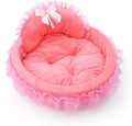 Washable Princess Pet Bed for Small Medium Dogs & Cats - Soft Plush Warm Cave Sofa Cushion, Cozy Snuggle Nest Mat, Cute 