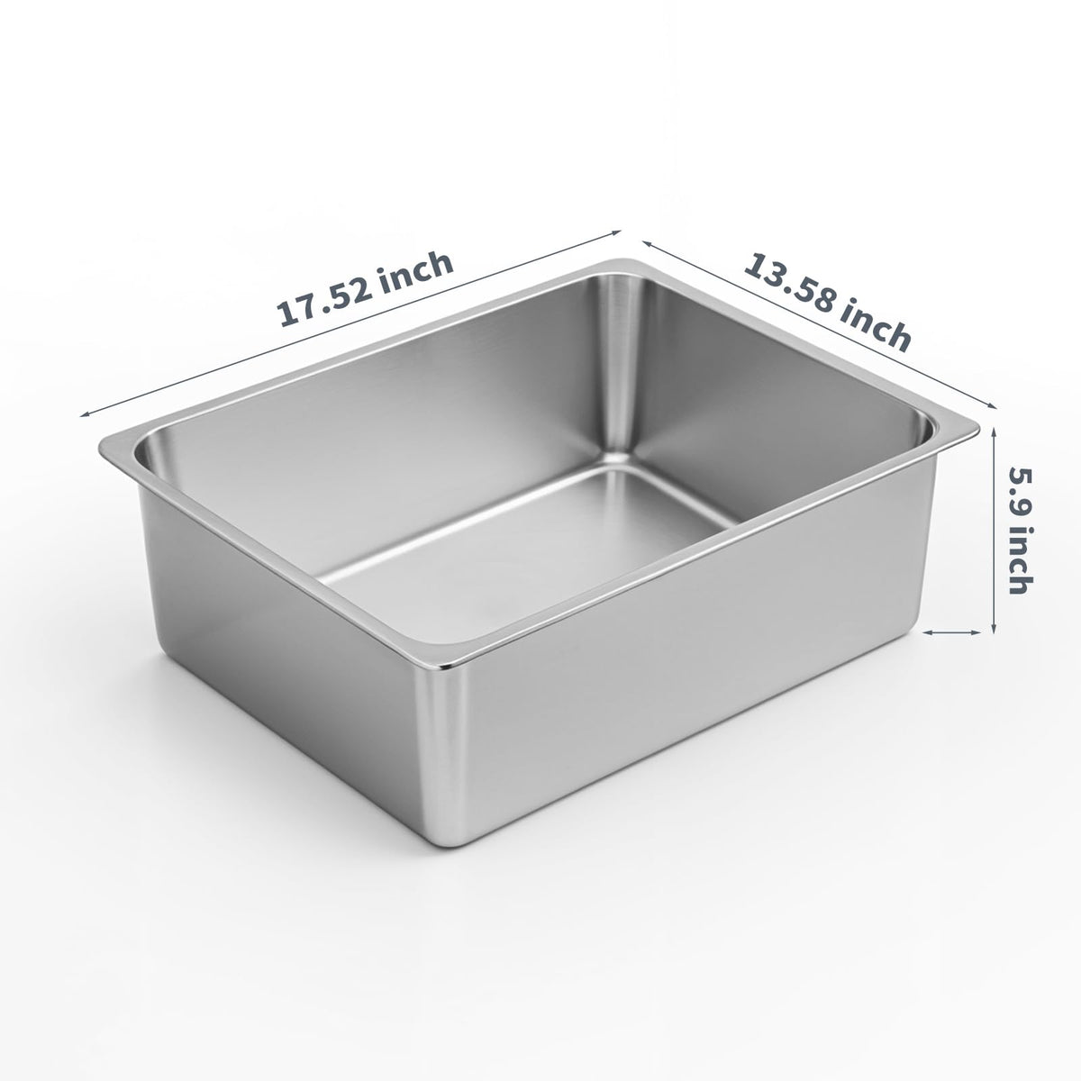 Kirecoo Large High Sided Stainless Steel Cat Litter Box, Non-Stick
