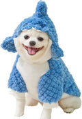Dog Shark Costume Funny Pet Hoodies for Small Dogs Fleece Puppy Sweatshirt with D-Ring Winter Chihuahua Clothes Cold Wea