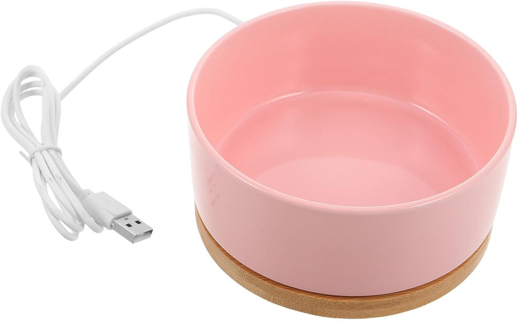 Heated PET Bowl 350ml USB Ceramic Water Dish for Cats Dogs