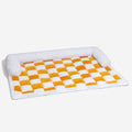 Checkerboard Dog Couch Mat with Bolster, Yellow, 37 x 33 in