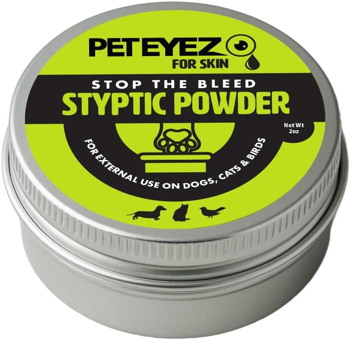 Styptic Powder for Dogs, Cats & Birds (2 oz) – Fast-Acting Blood Clotting & Bleed Stop Powder for Pet Nail Trims, Clippi
