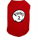 SUEOSU Dog Shirts for Pet Clothes Soft Breathable Puppy Shirts Pop Culture Thing 1 to Thing 9 Printed Pet T-Shirt (RED-2, Large)
