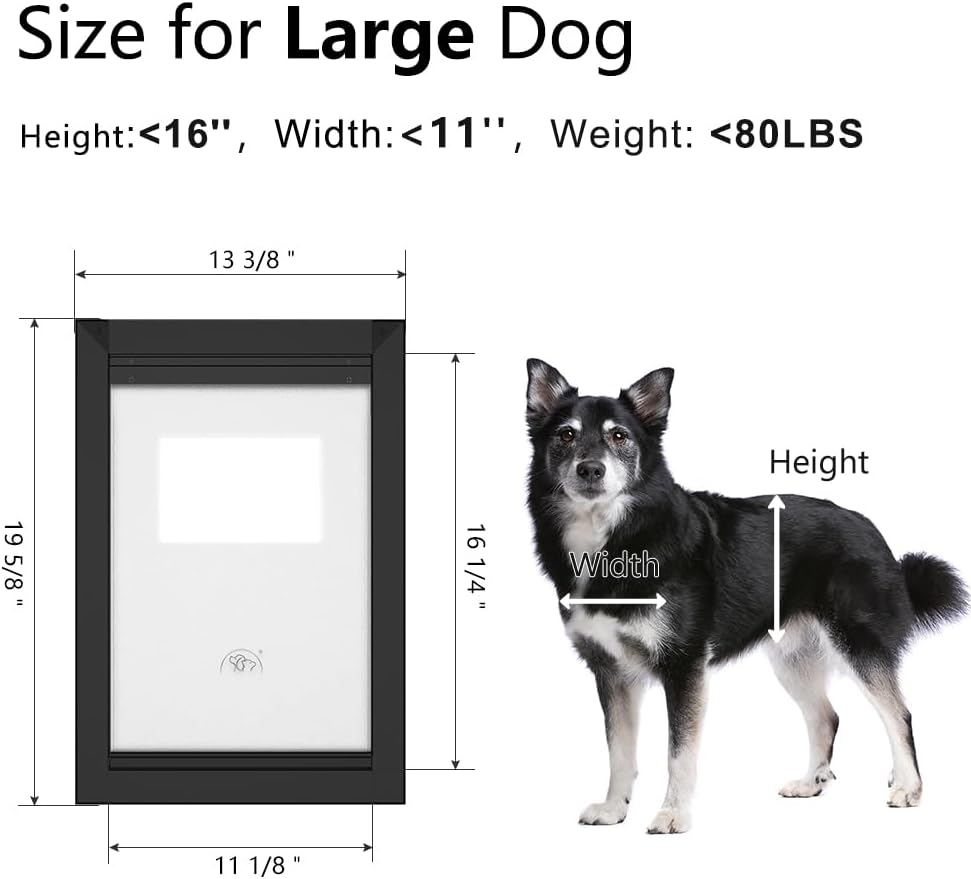 [MAVRICPOWER] Rust Proof Alminum Large Dog Door for Exterior Door