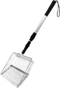 Handle Cat Litter Scoop – Metal PP Adjustable 42 Inch Pet Waste Scoop