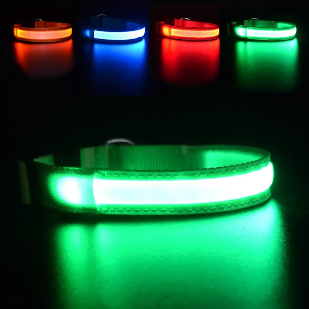 LED Dog Collar - Light Up Dog Collars Rechargeable - Waterproof Night Walking Glowing Dog Collar for Small, Medium, Larg