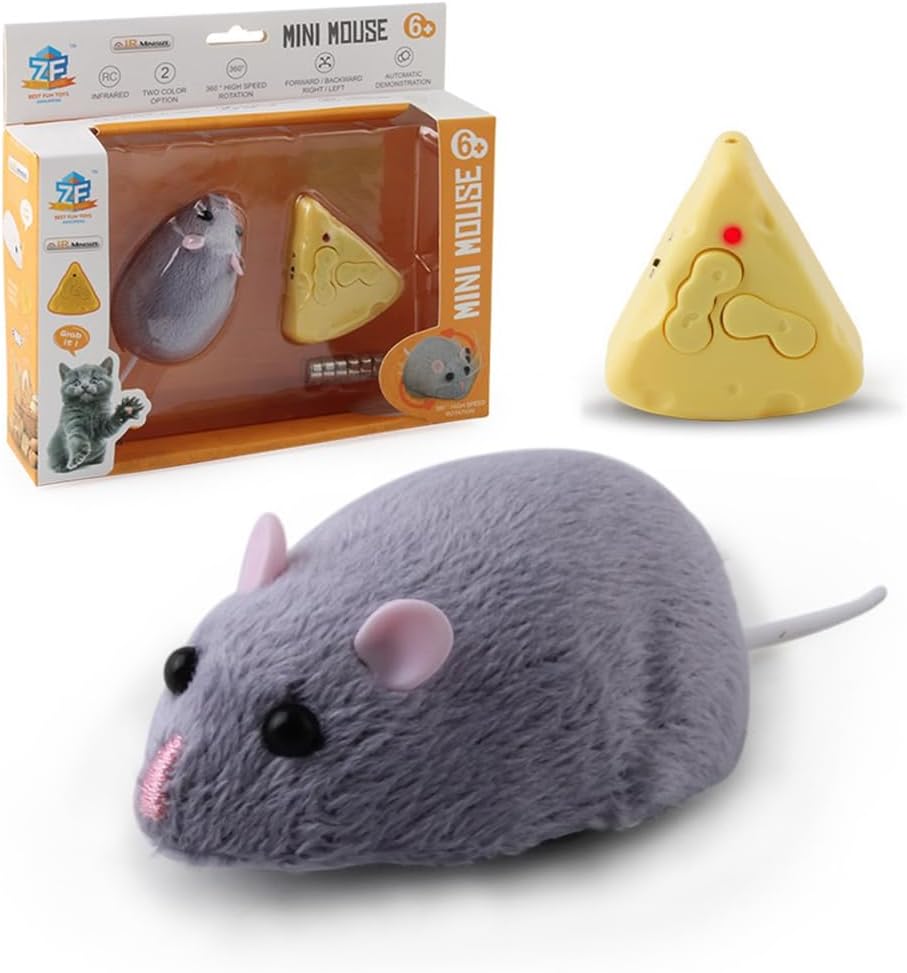 Remote Control Mouse Cat Toy,RC Fake Mouse Toy with Wireless Controller