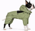 LOVELONGLONG Waterproof Dog Raincoat with Removable Hood – Outdoor Full Body Dog Jacket, Windproof Snowproof Shell Suit 