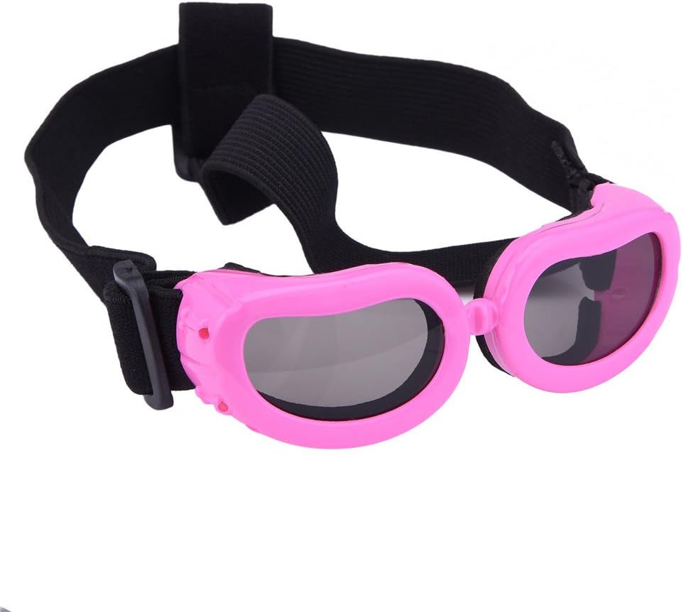 Outdoor Dog Sunglasses Anti-UV Eye Protection Goggles Waterproof Windproof Anti-Fog for Small Pet Puppy Cat (Pink)