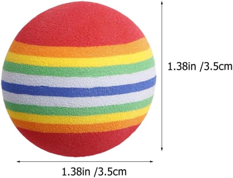 Uonlytech 5pcs Rainbow Cat Balls Elastic Eva Foam for Cats, Home Use