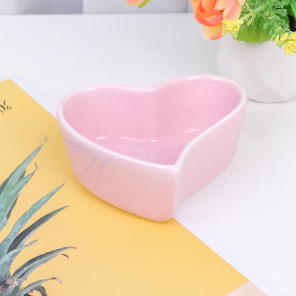 Adorable Ceramic PET Feed Bowl Love Shape Easy to Clean