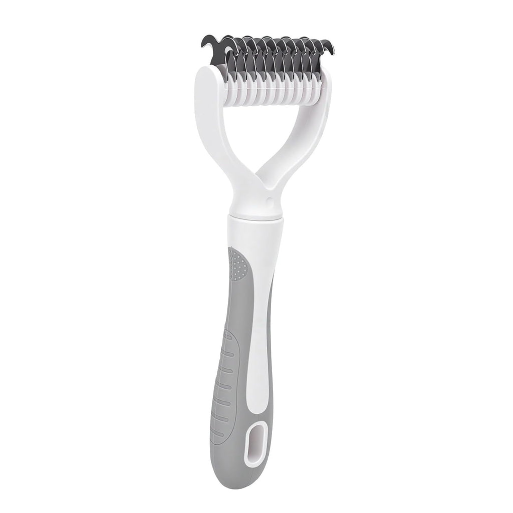 GLOGLOW Lightweight Ergonomic Grooming Brush for Backyard Shedding (Grey)