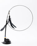 Cat Teaser , Interactive Feather Toy , Press-handle Single Black Feather