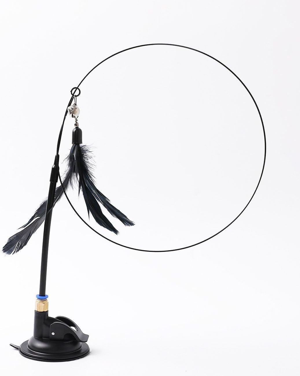 Cat Teaser , Interactive Feather Toy , Press-handle Single Black Feather