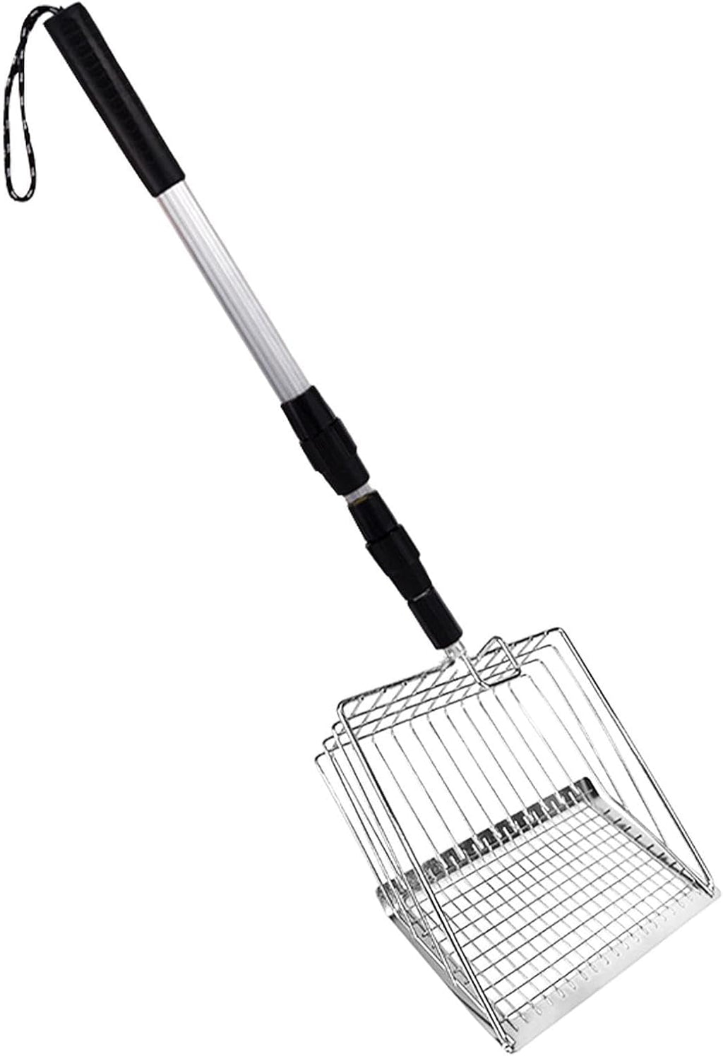 Handle Cat Litter Scoop – Metal PP Adjustable 42 Inch Pet Waste Scoop