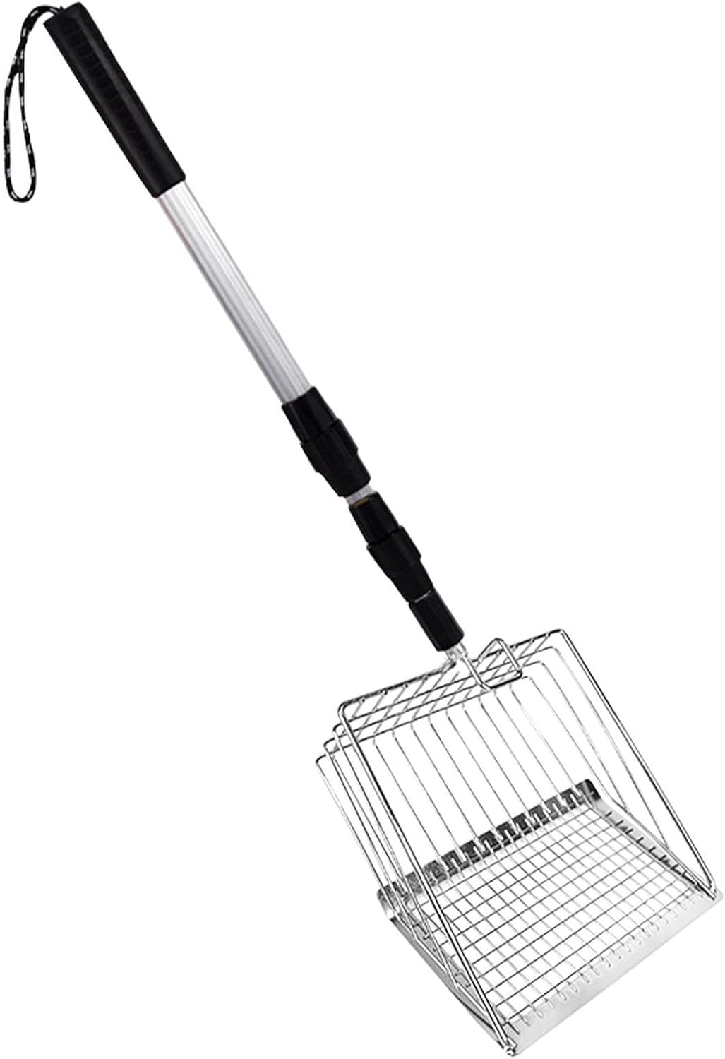 Handle Cat Litter Scoop – Metal PP Adjustable 42 Inch Pet Waste Scoop