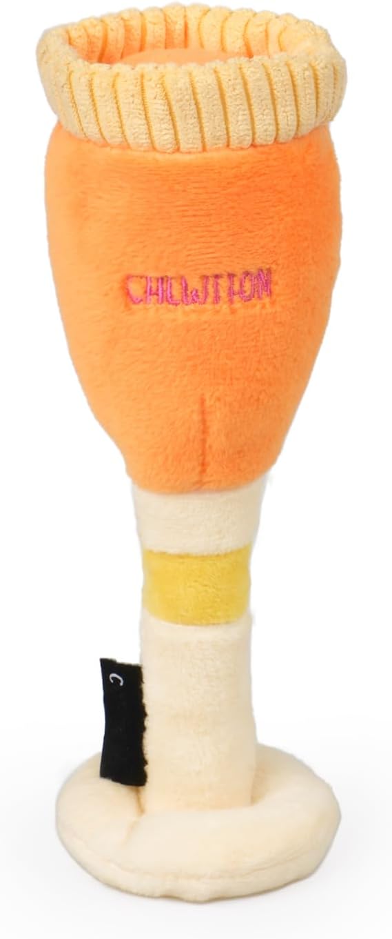 CHEWFFON Dog Toy, Interactive Champagne Shape Squeaky Toy for Boredom