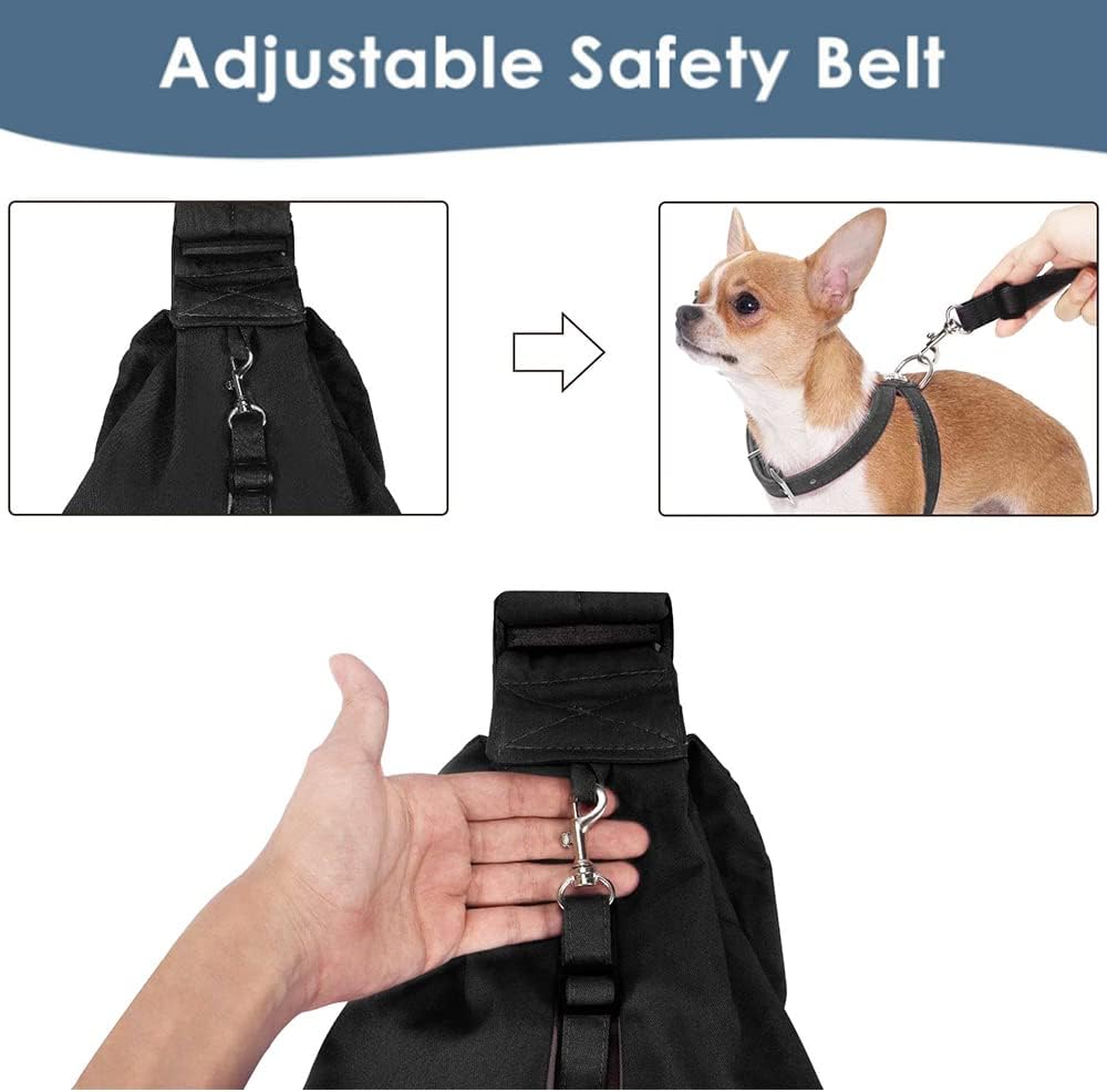 Lukovee Small Dog Sling Carrier, with Padded Strap & Storage Pocket, (B,S)