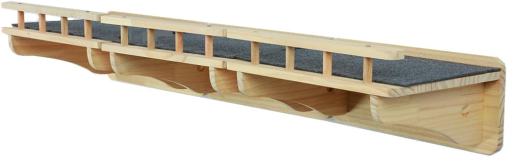 3-Pack Wall Mounted Cat Running Shelves, Parkour Course, Natural Wood