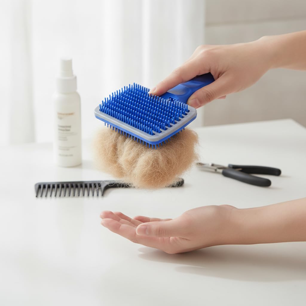 Pet Grooming Brush, Self-Cleaning Hair