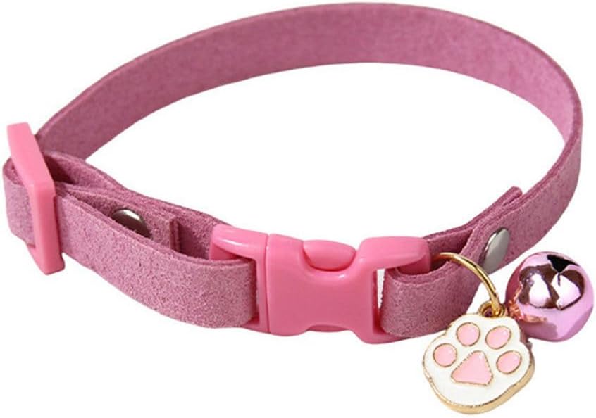 Cat Collar with Bell Pretty Girl Kitten Collar with Bells, Dark Purple XXS