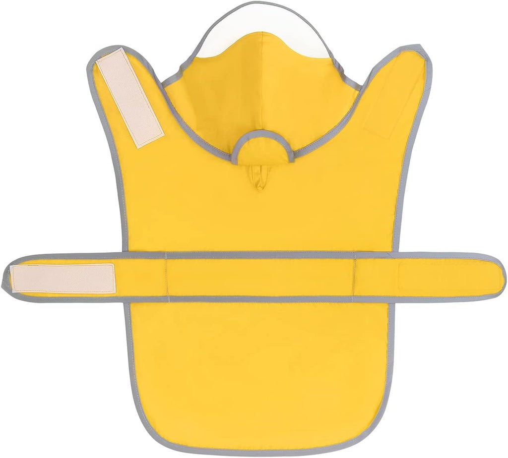 HDE Clear Hooded Dog Raincoat Jacket Poncho with Dog Leash Hole Yellow S