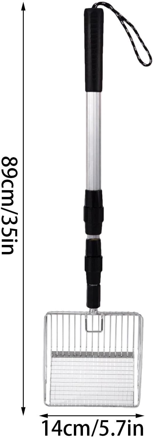 Handle Cat Litter Scoop – Metal PP Adjustable 42 Inch Pet Waste Scoop