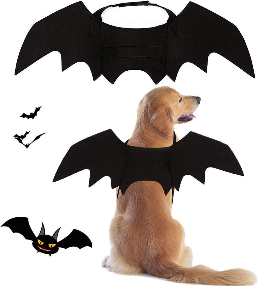 Pet Costumes Bat Wings for Puppy and Cat Halloween Dog Costumes Party Cosplay Decoration Black Apparel for Cat Small Dog