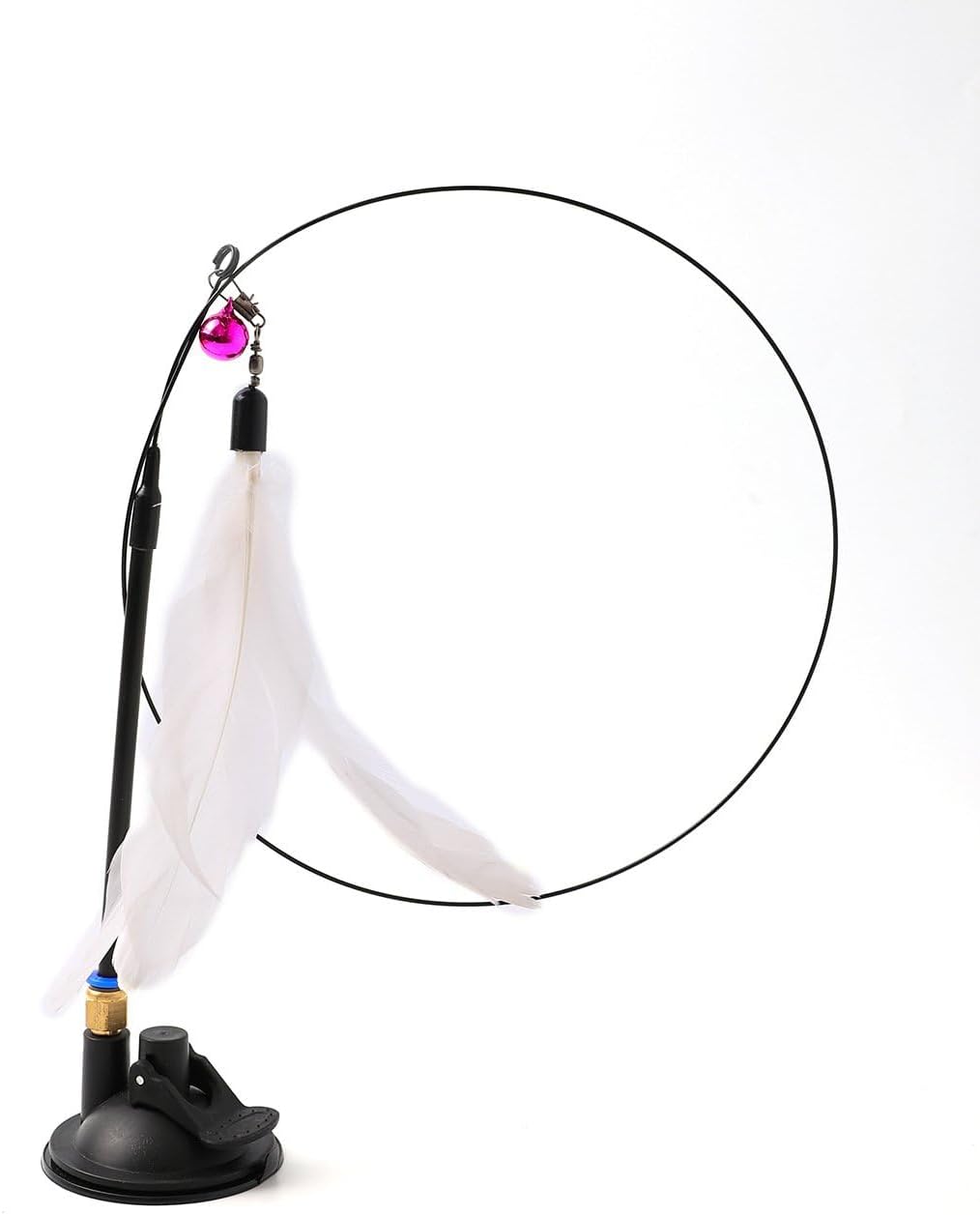 Cat Teaser , Interactive Feather Toy , Press-handle Single Black Feather