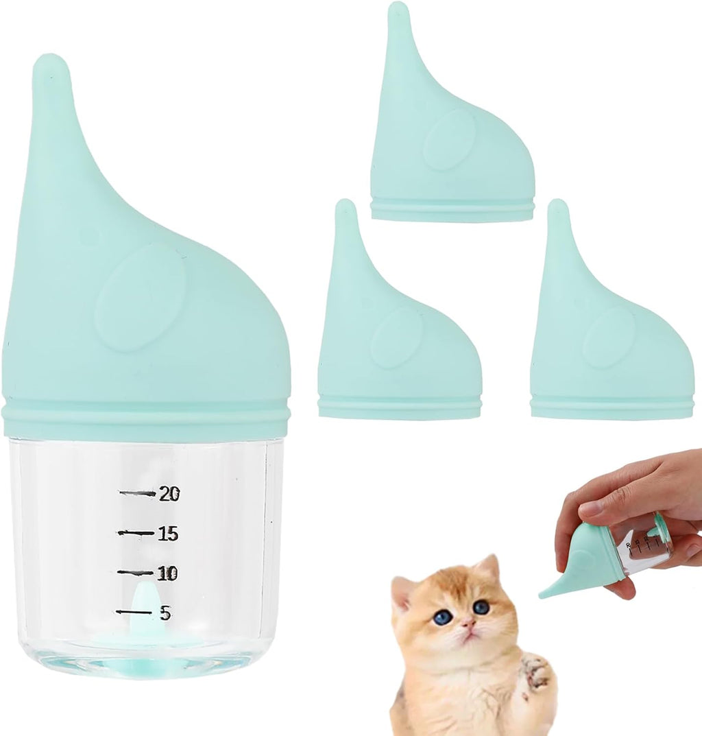 Kitten Bottle Feeding Kit for Nursing, Milk Bottles for Feeding Newborn Puppies,Anti-chocking Design with 3pcs Replaceab