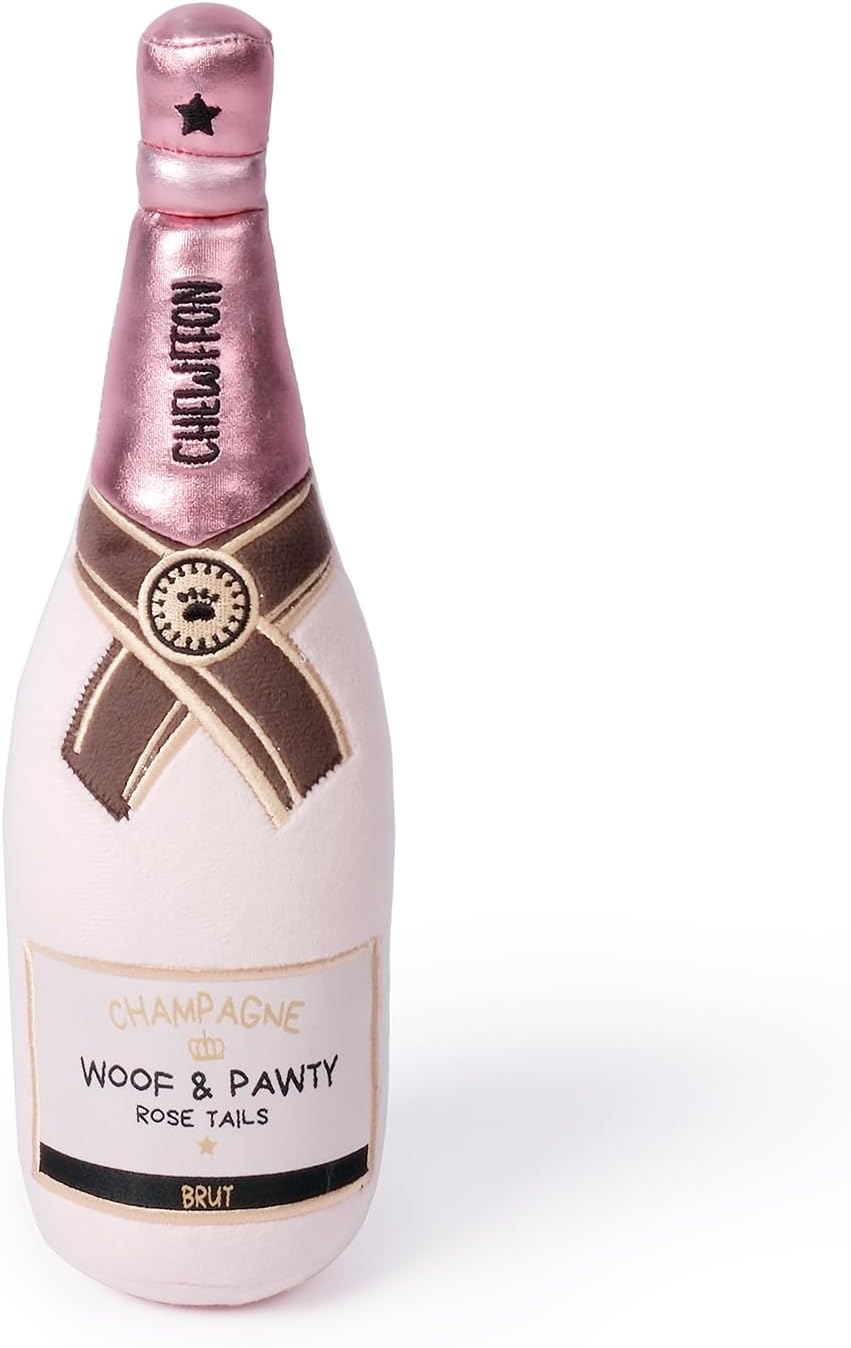 CHEWFFON Dog Toy, Interactive Champagne Shape Squeaky Toy for Boredom